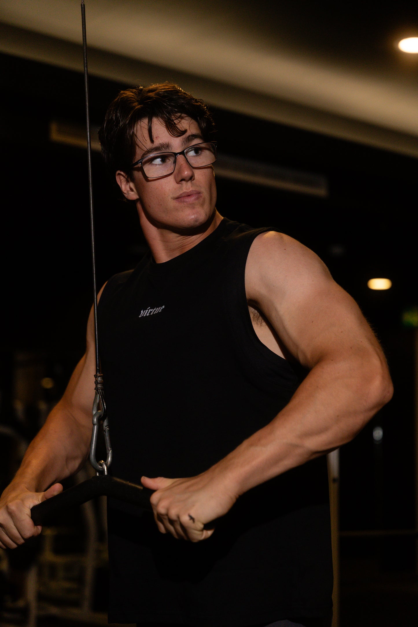 Virtue Athletics Reflective Cut Off Tank - Black