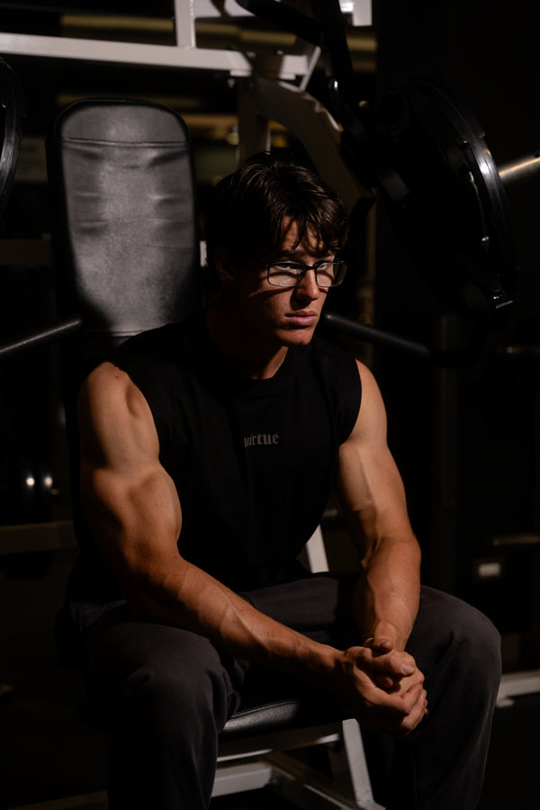 Virtue Athletics Reflective Cut Off Tank - Black